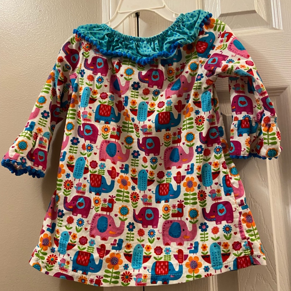 Rare editions Elephant multicolor dress size 18 months